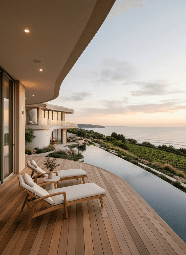 Modern house with infinity pool and ocean view