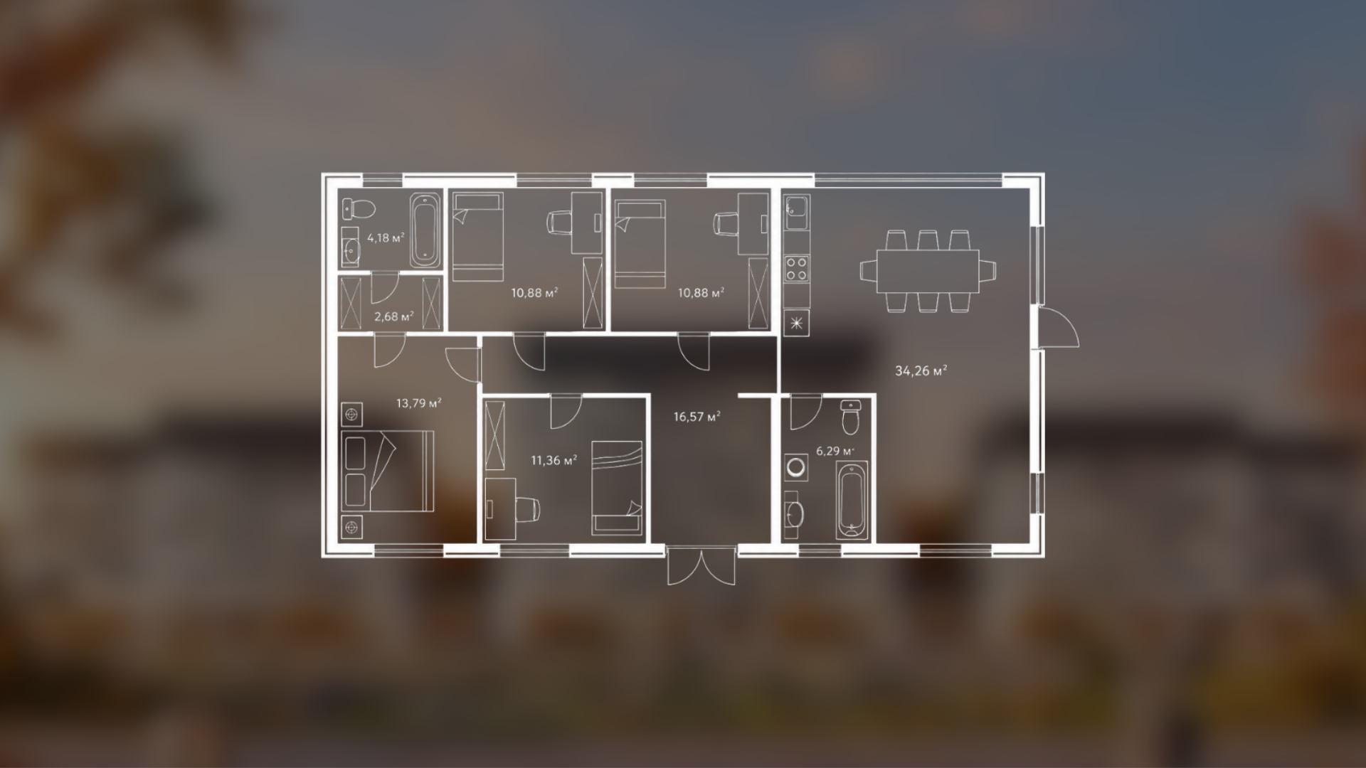 Планировка Коттедж 110,89 м²